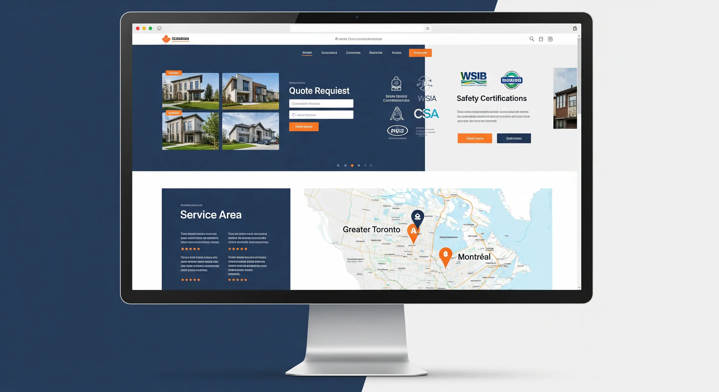 Construction website template — AI-optimized design with booking and analytics