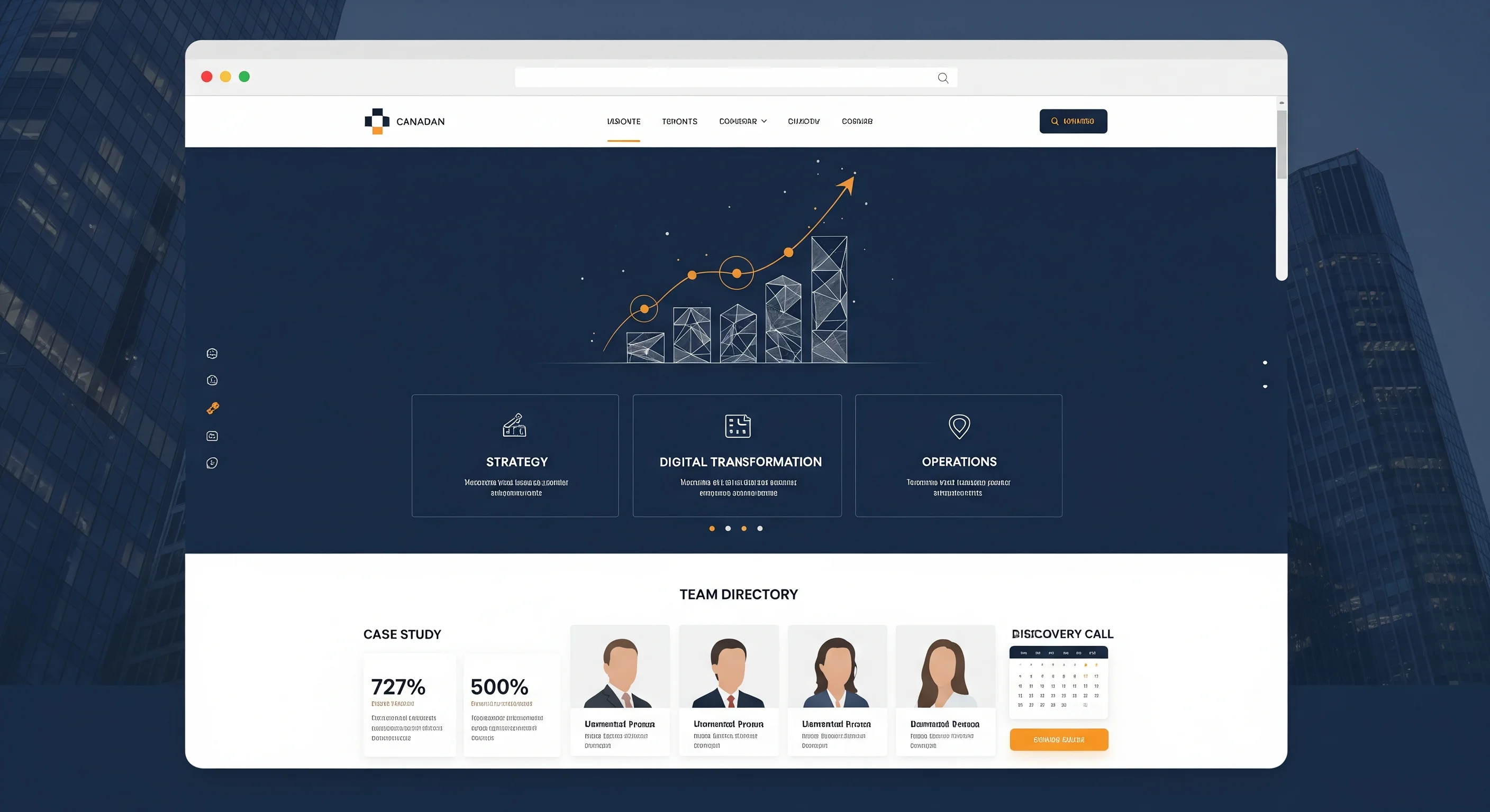 Professional Services website template — AI-optimized design with booking and analytics