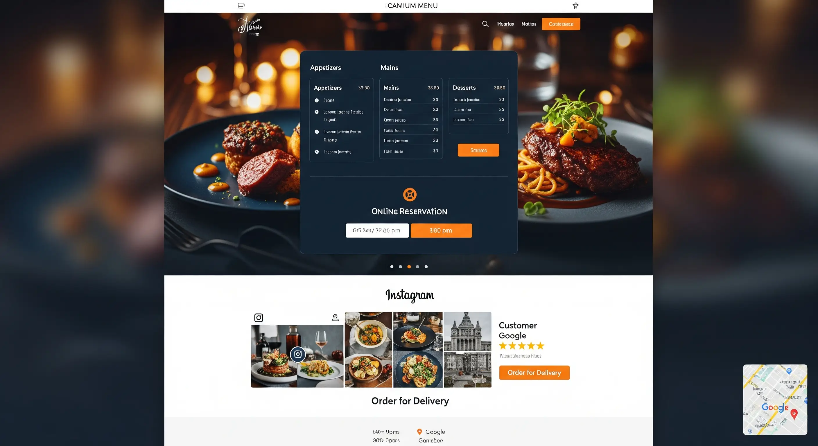 After: modern AIOCANA restaurant website